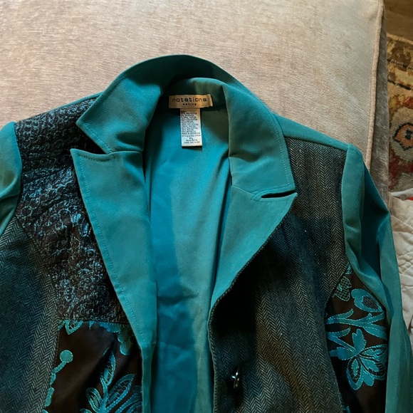 Notations Petite mixed media blazer PL - Picture 2 of 2